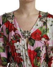 Load image into Gallery viewer, Dolce & Gabbana Multicolor Floral Crystal Embellished A-line Dress