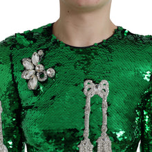 Load image into Gallery viewer, Dolce & Gabbana Green Sequin Swarovski Crystal Dress