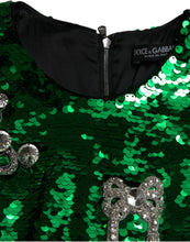 Load image into Gallery viewer, Dolce & Gabbana Green Sequin Swarovski Crystal Dress
