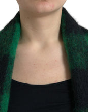 Load image into Gallery viewer, Dolce & Gabbana Black Green Buffalo Check Poncho Coat Jacket