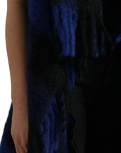 Load image into Gallery viewer, Dolce & Gabbana Black Blue Buffalo Check Poncho Coat Sweater