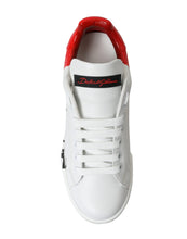 Load image into Gallery viewer, Dolce & Gabbana White Red Lace Up Womens Low Top Sneakers Shoes