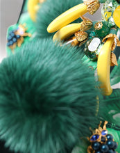 Load image into Gallery viewer, Dolce & Gabbana Green Crystal Mink Fur T-Strap Sandals