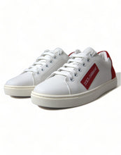 Load image into Gallery viewer, Dolce & Gabbana Chic White Leather Sneakers with Red Accents