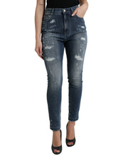 Load image into Gallery viewer, Dolce & Gabbana Dark Blue Distressed GRACE Skinny Denim Jeans