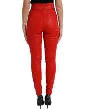 Load image into Gallery viewer, Dolce & Gabbana Red Cotton High Waist Skinny Denim Jeans