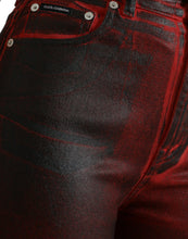 Load image into Gallery viewer, Dolce & Gabbana Black Red Ombre Cotton Skinny Denim Jeans