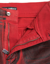 Load image into Gallery viewer, Dolce & Gabbana Black Red Ombre Cotton Skinny Denim Jeans
