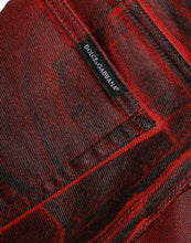 Load image into Gallery viewer, Dolce & Gabbana Black Red Ombre Cotton Skinny Denim Jeans