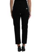 Load image into Gallery viewer, Dolce & Gabbana Black Cotton High Waist Tattered Denim Jeans