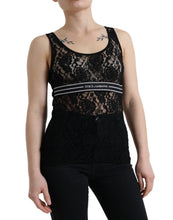 Load image into Gallery viewer, Dolce & Gabbana Elegant Lace Tank Top with Logo Stripe