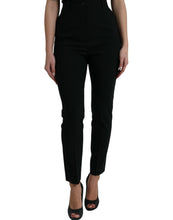 Load image into Gallery viewer, Dolce & Gabbana Black Wool High Waist Tapered Pants