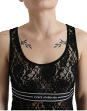 Load image into Gallery viewer, Dolce & Gabbana Elegant Lace Tank Top with Logo Stripe