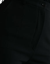 Load image into Gallery viewer, Dolce & Gabbana Black Wool High Waist Tapered Pants