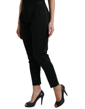Load image into Gallery viewer, Dolce & Gabbana Black Wool High Waist Cropped Tapered Pants