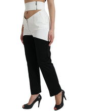 Load image into Gallery viewer, Dolce & Gabbana Black White Cotton Cut Out Waist Tapered Pants