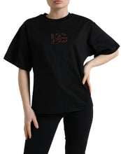 Load image into Gallery viewer, Dolce & Gabbana Elegant Black Crystal-Embellished T-Shirt