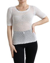 Load image into Gallery viewer, Dolce & Gabbana Elegant White Knitted Round Neck Top