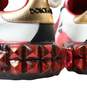 Load image into Gallery viewer, Dolce & Gabbana White Red Crystals Portofino Sneakers Women Shoes