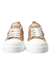 Load image into Gallery viewer, Dolce & Gabbana Gold White Brocade Low Top Sneakers Women Shoes