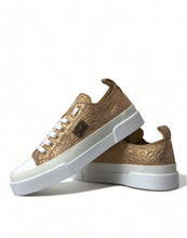 Load image into Gallery viewer, Dolce & Gabbana Gold White Brocade Low Top Sneakers Women Shoes