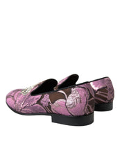 Load image into Gallery viewer, Dolce & Gabbana Pink Printed Crystal Embellished Loafers Dress Shoes