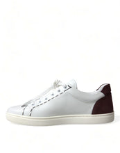 Load image into Gallery viewer, Dolce & Gabbana White Bordeaux Leather Logo Low Top Sneakers Shoes