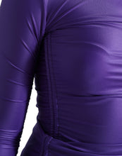 Load image into Gallery viewer, Dolce & Gabbana Purple Nylon Stretch Slim Long Sleeves Top