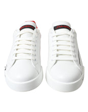 Load image into Gallery viewer, Dolce & Gabbana White Red Leather Logo Low Top Sneakers Men Shoes