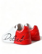 Load image into Gallery viewer, Dolce & Gabbana White Red Leather Logo Low Top Sneakers Men Shoes