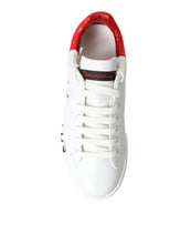 Load image into Gallery viewer, Dolce & Gabbana White Red Leather Logo Low Top Sneakers Men Shoes