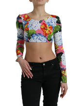 Load image into Gallery viewer, Dolce & Gabbana Multicolor Floral Print Long Sleeves Crop Top
