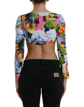 Load image into Gallery viewer, Dolce & Gabbana Multicolor Floral Print Long Sleeves Crop Top