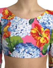 Load image into Gallery viewer, Dolce & Gabbana Multicolor Floral Print Long Sleeves Crop Top