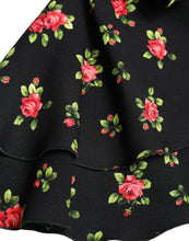 Load image into Gallery viewer, Dolce & Gabbana Black Floral Print Short Sleeves Cropped Top