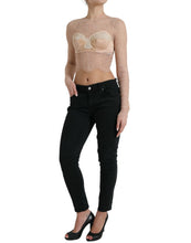 Load image into Gallery viewer, Dolce & Gabbana Beige Nylon Floral Lace Bustier Cropped Top