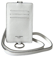 Load image into Gallery viewer, Dolce & Gabbana Elegant White Leather Cardholder Lanyard