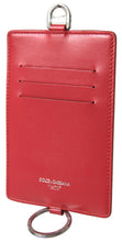 Load image into Gallery viewer, Dolce & Gabbana Elegant Red Leather Lanyard Card Holder