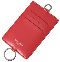 Load image into Gallery viewer, Dolce & Gabbana Elegant Red Leather Lanyard Card Holder