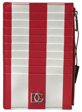 Load image into Gallery viewer, Dolce & Gabbana Elegant Striped Leather Card Holder