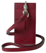 Load image into Gallery viewer, Dolce & Gabbana Elegant Red Leather Cardholder with Lanyard