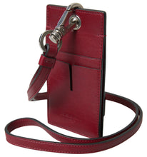 Load image into Gallery viewer, Dolce & Gabbana Elegant Red Leather Cardholder with Lanyard