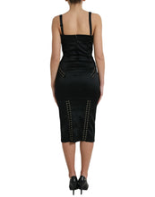 Load image into Gallery viewer, Dolce & Gabbana Black Bustier Corset Lace Bodycon Midi Dress