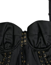 Load image into Gallery viewer, Dolce & Gabbana Black Bustier Corset Lace Bodycon Midi Dress