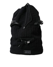Load image into Gallery viewer, Dolce & Gabbana Black Silver Wool Zaino Tricot Backpack Men Bag