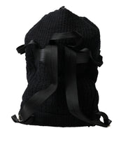 Load image into Gallery viewer, Dolce & Gabbana Black Silver Wool Zaino Tricot Backpack Men Bag