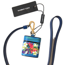 Load image into Gallery viewer, Dolce & Gabbana Chic Blue Floral Leather Airpods Case