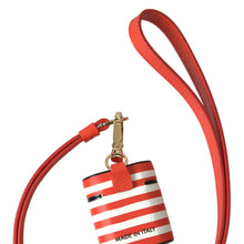 Load image into Gallery viewer, Dolce & Gabbana Chic Orange Striped Leather Airpods Case
