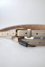 Load image into Gallery viewer, Dolce & Gabbana Elegant Beige Leather Belt with Metal Buckle