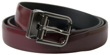 Load image into Gallery viewer, Dolce & Gabbana Elegant Bordeaux Leather Belt with Metal Buckle